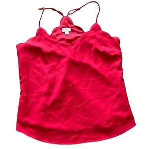 J. Crew Red Asymmetrical Camisole Top